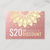 YOGA Studio Korting Coupon Loyalty Gold Mandala (Voorkant)