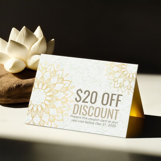 YOGA Studio Korting Coupon Loyalty Gold Mandala