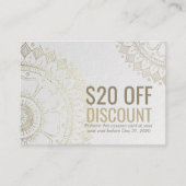 YOGA Studio Korting Coupon Loyalty Gold Mandala (Voorkant)