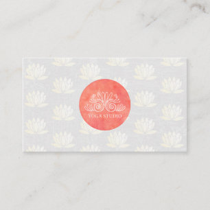 Yoga Studio Logo   Lotus Flower Pattern Visitekaartje