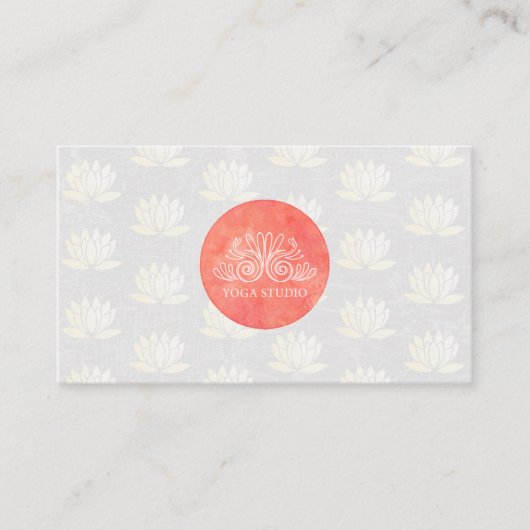 Yoga Studio Logo | Lotus Flower Pattern Visitekaartje (Voorkant)