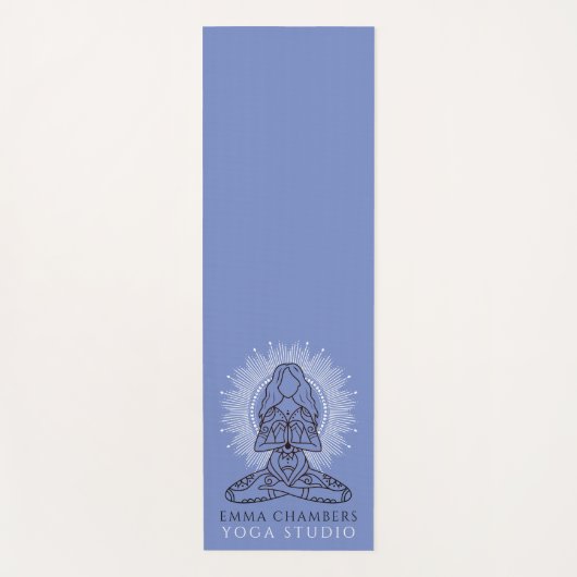 Yoga Studio Lotus Pose Blue Yogamat (Voorkant)