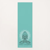 Yoga Studio Lotus Pose Turquoise Yoga Mat (Voorkant)