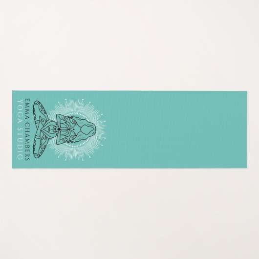 Yoga Studio Lotus Pose Turquoise Yoga Mat (Voorkant (horizontaal))