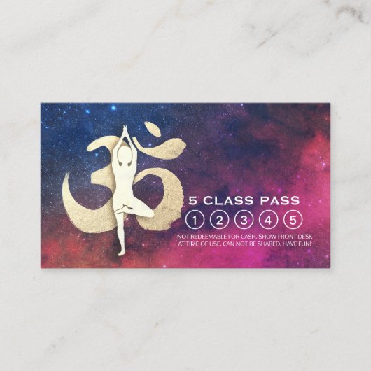 Yoga Studio Loyalty Class Pass Tree Pose OM-symboo (Voorkant)