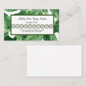 Yoga Studio Loyalty Kaart Tropical Palms Visitekaartje (Voorkant / Achterkant)