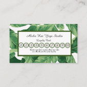 Yoga Studio Loyalty Kaart Tropical Palms Visitekaartje (Voorkant)