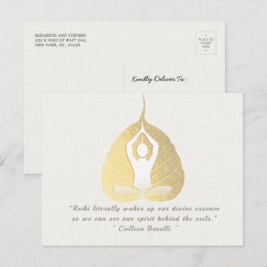 Yoga Studio Mediation Instructor citeert Bodhi Lea Briefkaart (Voorkant / Achterkant)