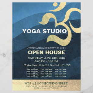 Yoga Studio Meditatie Instructeur Om Open Huis Fl Flyer