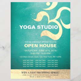 Yoga Studio Meditatie-instructeur Om Open Huis Flyer