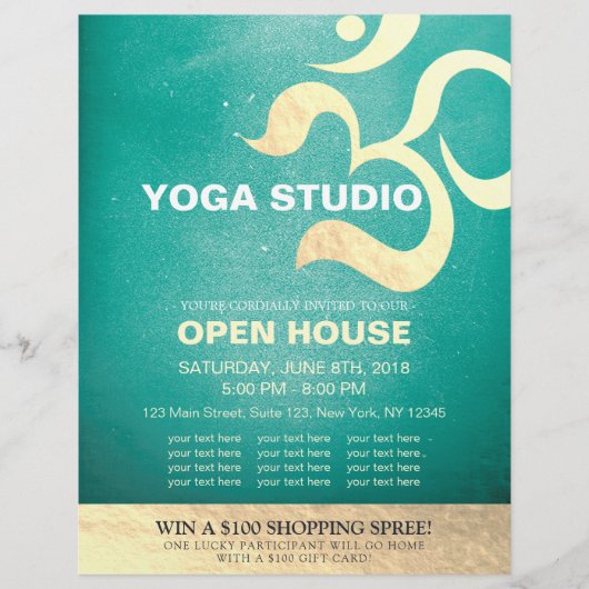 Yoga Studio Meditatie-instructeur Om Open Huis Flyer (Voorkant)