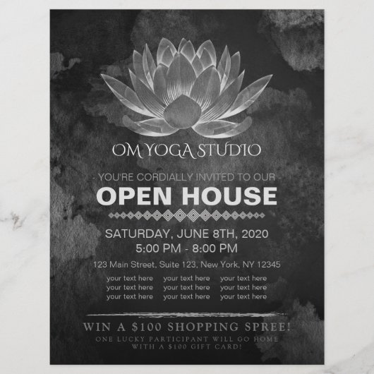 YOGA Studio Meditatie Instructeur Open Huis Lotus Flyer (Voorkant)