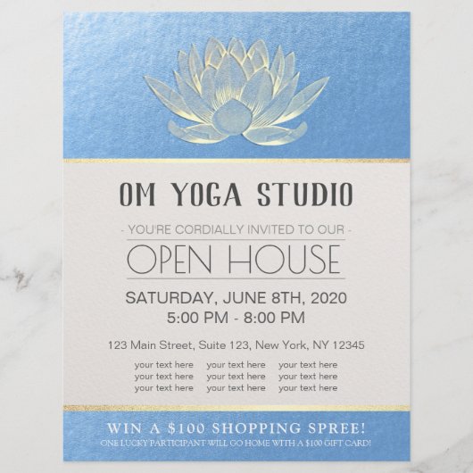 YOGA Studio Meditatie Instructeur Open Huis Lotus Flyer (Voorkant)