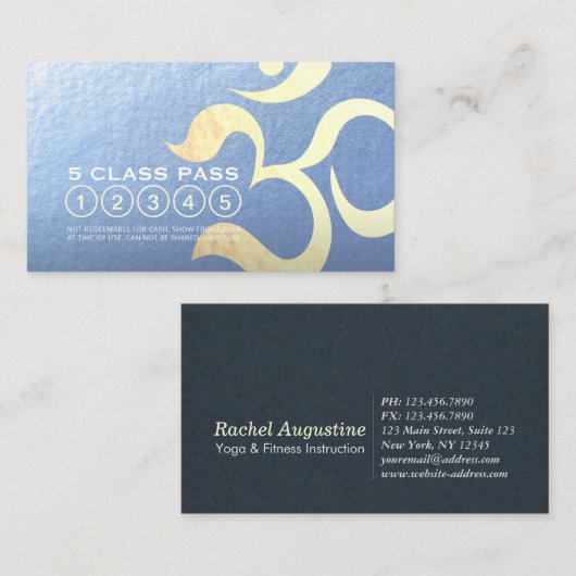 Yoga Studio Meditation Instructeur 5 Klasse Even p Klantenkaartje (Voorkant / Achterkant)