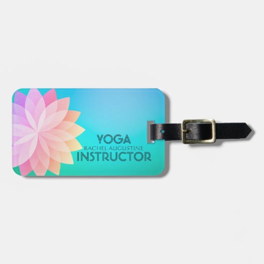 YOGA Studio Meditation Instructeur Colorful Mandal Bagagelabel (Voorkant horizontaal)