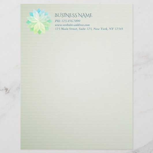 YOGA Studio Meditation Instructeur Colorful Mandal Briefhoofd (Voorkant)