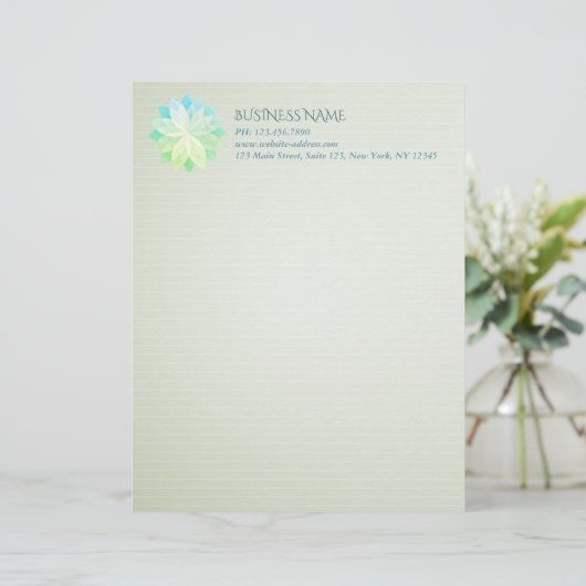 YOGA Studio Meditation Instructeur Colorful Mandal Briefhoofd (Staand voorkant)