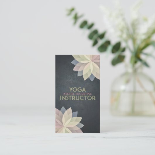 YOGA Studio Meditation Instructeur Colorful Mandal Visitekaartje (Staand voorkant)