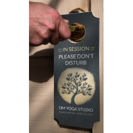 Yoga Studio Meditation Instructor Black Gold Tree Deurhanger