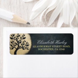 Yoga Studio Meditation Instructor Black Gold Tree Etiket