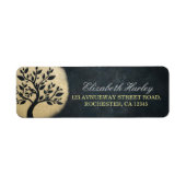 Yoga Studio Meditation Instructor Black Gold Tree Etiket (Voorkant)