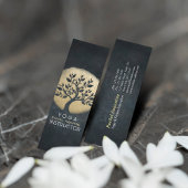 Yoga Studio Meditation Instructor Black Gold Tree Mini Visitekaartje