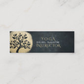 Yoga Studio Meditation Instructor Black Gold Tree Mini Visitekaartje (Voorkant)