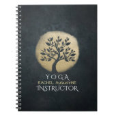 Yoga Studio Meditation Instructor Black Gold Tree Notitieboek (Voorkant)