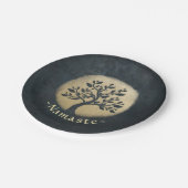 Yoga Studio Meditation Instructor Black Gold Tree Papieren Bordje (Gekanteld)