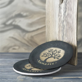 Yoga Studio Meditation Instructor Black Gold Tree Papieren Bordje