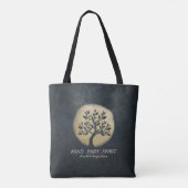 Yoga Studio Meditation Instructor Black Gold Tree Tote Bag (Achterkant)