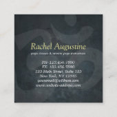 Yoga Studio Meditation Instructor Black Gold Tree Vierkante Visitekaartje (Achterkant)