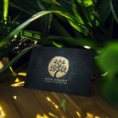 Yoga Studio Meditation Instructor Black Gold Tree Visitekaartje