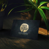 Yoga Studio Meditation Instructor Black Gold Tree Visitekaartje