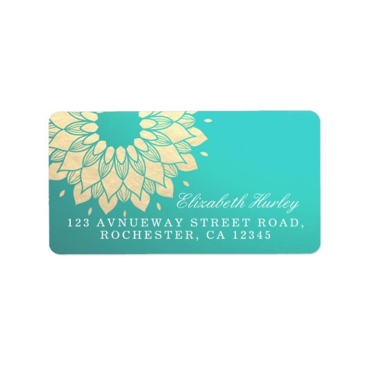 Yoga Studio Meditation Instructor Golden Mandala Etiket (Voorkant)