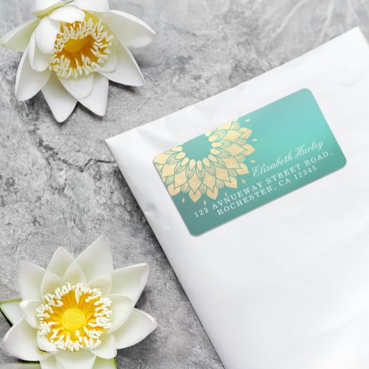 Yoga Studio Meditation Instructor Golden Mandala Etiket