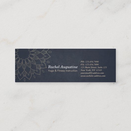 Yoga Studio Meditation Instructor Golden Mandala Mini Visitekaartje (Achterkant)