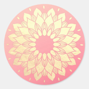 Yoga Studio Meditation Instructor Golden Mandala Ronde Sticker