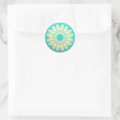 Yoga Studio Meditation Instructor Golden Mandala Ronde Sticker (Tas)