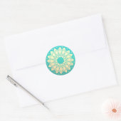 Yoga Studio Meditation Instructor Golden Mandala Ronde Sticker (Envelop)