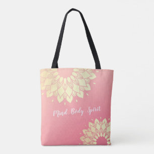 Yoga Studio Meditation Instructor Golden Mandala Tote Bag