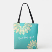 Yoga Studio Meditation Instructor Golden Mandala Tote Bag (Achterkant)