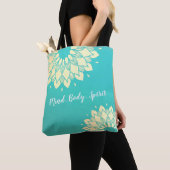 Yoga Studio Meditation Instructor Golden Mandala Tote Bag (Dichtbij)