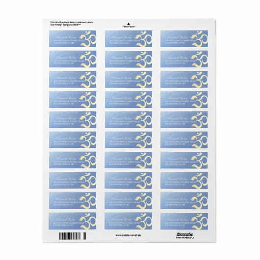 Yoga Studio Meditation Instructor Life Coach om Etiket (Full Sheet)