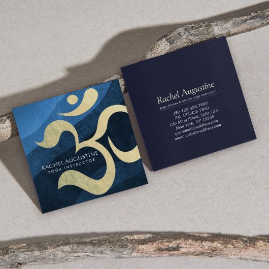 Yoga Studio Meditation Instructor Life Coach OM Sq Vierkante Visitekaartje