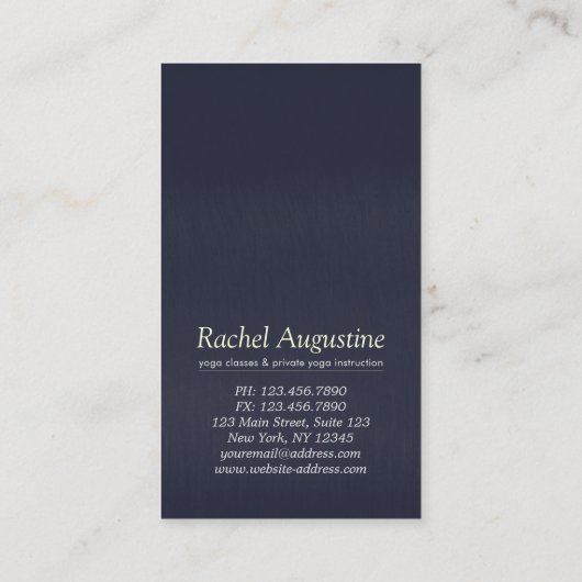 Yoga Studio Meditation Instructor Life Coach om Visitekaartje (Achterkant)