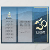 Yoga Studio Meditation Instructor OM Sign Tri Fold (Voorkant)