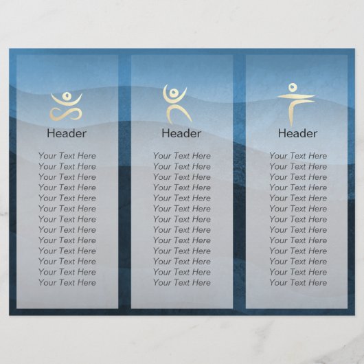 Yoga Studio Meditation Instructor OM Sign Tri Fold (Achterkant)