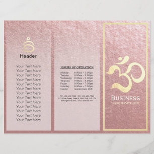 Yoga Studio Meditation Instructor OM Sign Tri Fold