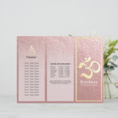 Yoga Studio Meditation Instructor OM Sign Tri Fold (Staand voorkant)